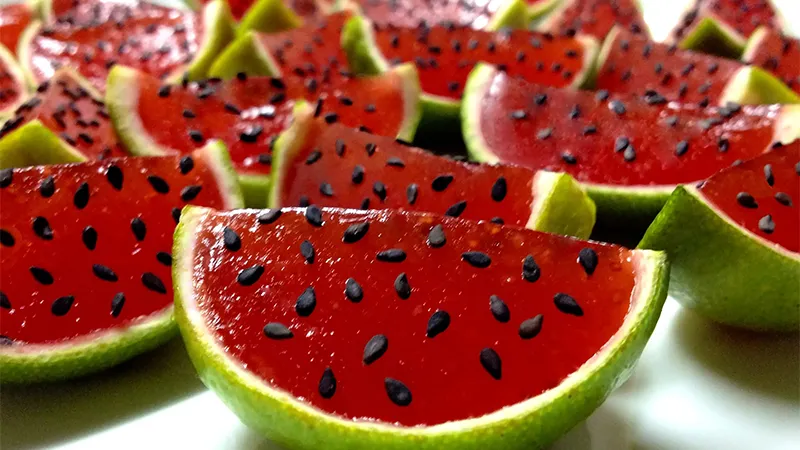 دسر 3 رنگ یلدا دسر هندوانه ای